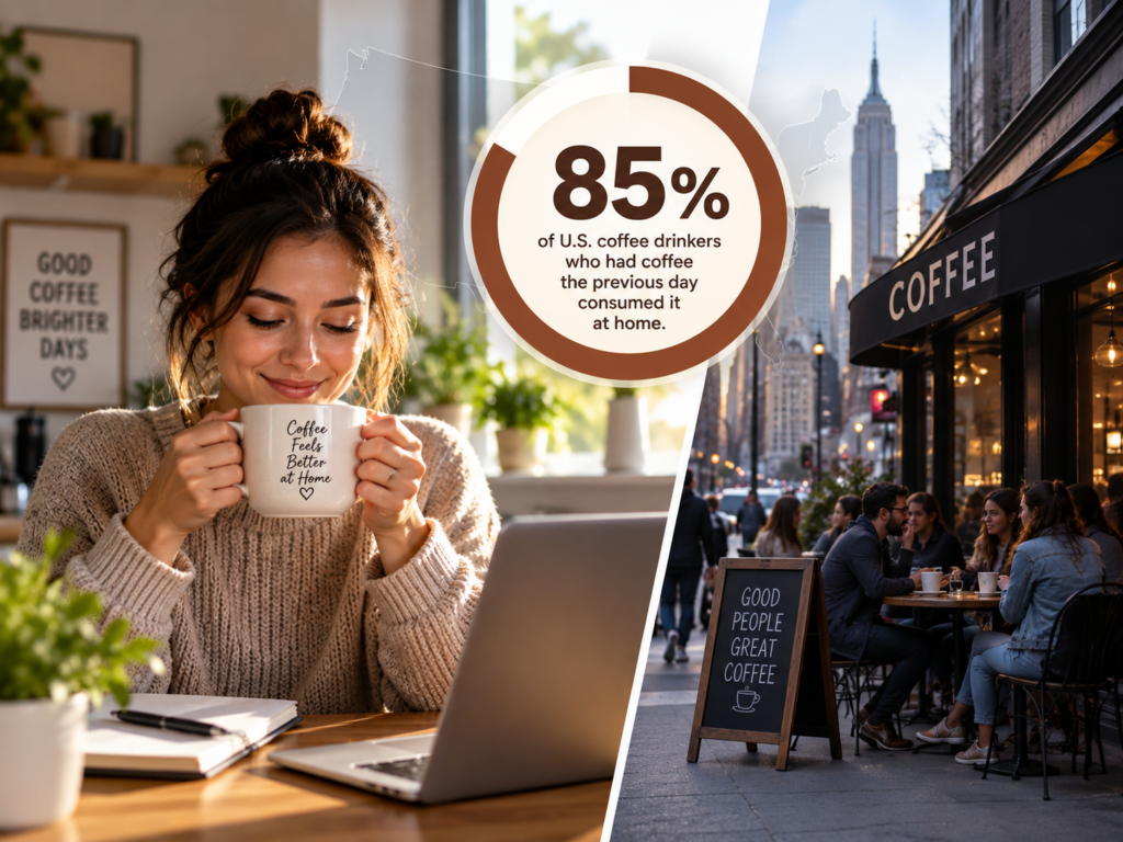 85% of U.S. coffee drinkers who had coffee the previous day consumed it at home